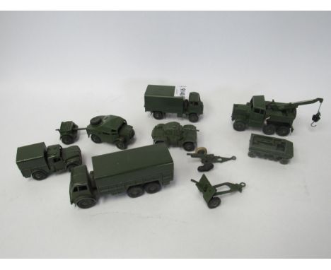A selection of Dinky military vehicles including 661 Recovery Tractor 
