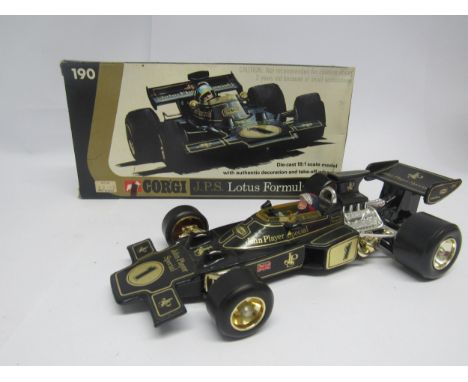 A boxed Corgi 190 J.P.S. Lotus Formula 1 diecast 1:18 scale model racing car 