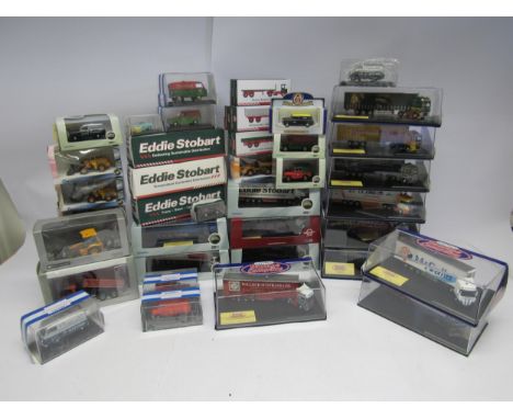 A collection of boxed / cased diecast commercial and haulage vehicles including Oxford Haulage Company, Atlas Editions Eddie 