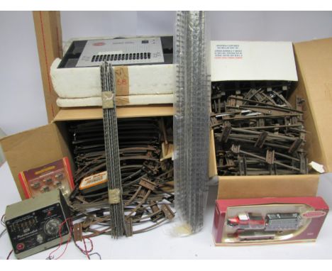 Assorted model railway spares including Airfix Multiple Train Control System, 00 and 0 gauge track, Corgi Trackside diecast m