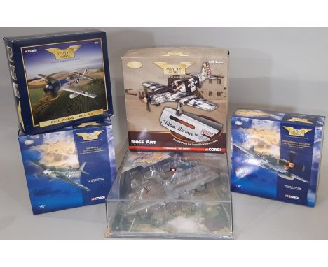 Collection of 5 boxed models from Corgi Aviation Archive series, all Mustang aircraft comprising P-51D 'Petie 2nd', 'The Hun 