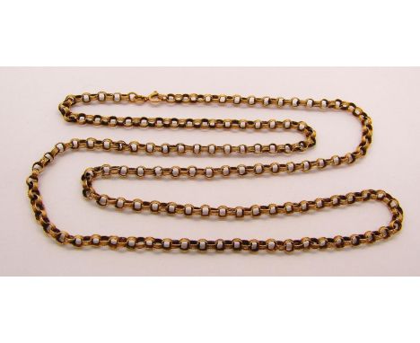 1970s 9ct fancy belcher link chain necklace, 16.1g 