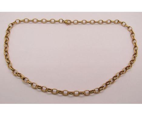 9ct belcher link chain necklace, maker 'CC', 24.2g 