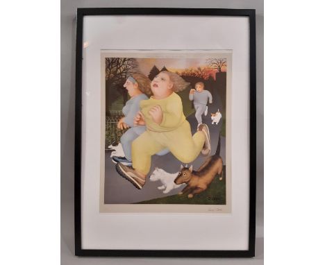 Beryl Cook (1926-2008) - 'Women Running', print published by Alexander Gallery Publications Ltd. Bristol, signed and blindsta