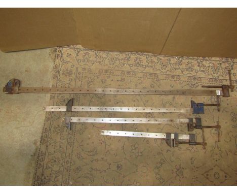 Four sash cramps of varying size, one stamped Record 135 