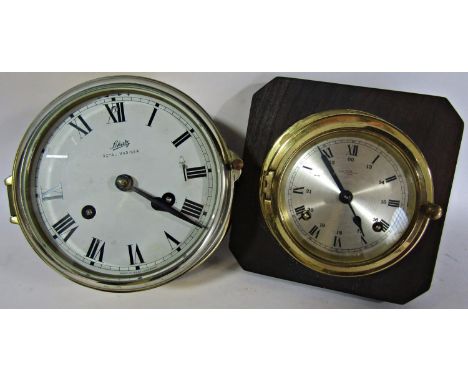 Schatz brass bulkhead clock and a further German bulk head chronometer (2) 
