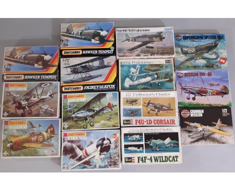 14 boxed 1:72 scale model aircraft kits including kits by Airfix, Matchbox, Frog and Revell, all believed to be un-started an