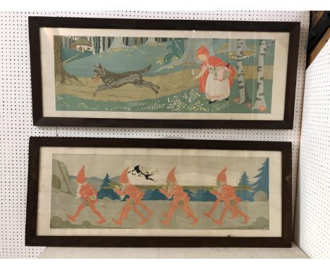 After B. Midderigh Bokhorst (1880-1972) - to coloured lithographs: illustrations for Little Red Riding Hood &amp; Snow White 