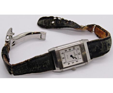 Jaeger LeCoultre Reverso ladies wristwatch with original strap and clasp number 2114038, not currently running (same owner si