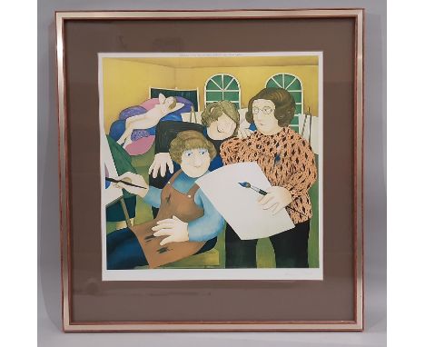 Beryl Cook (1926-2008) - 'The Art Class', print published in 1979 by Alexander Gallery Publications Ltd. Bristol, blindstampe