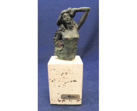 Modernist bronzed portrait of a lady, indistinctly signed22cm high  Fine condition