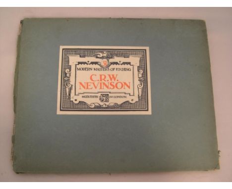 Christopher R W Nevinson old book depicting his etchings  some pages loose