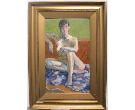 Patrick Lambert LARKING (1907-1981) oil on board "Posing nude model" framed51 x 31 cm  Generally fine, occasional fleck of pa