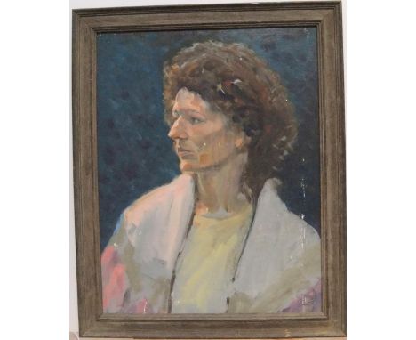 Patrick Lambert LARKING (1907-1981) oil portrait of an attractive lady, studio stamped, framed46 x 35 cm  Some minor paint-lo