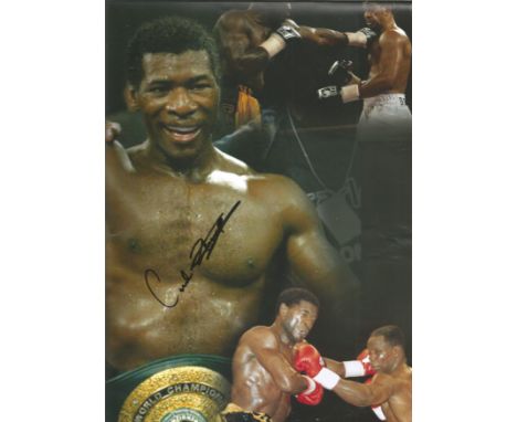 Boxing Carl Thompson signed 12x8 colour montage photo. Adrian Carl Thompson (born 26 May 1964) is a British former profession