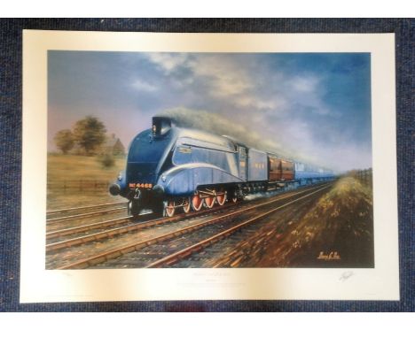 Railway Print 20x28 approx titled Mallard -3rd July 1938 signed in pencil by the artist Barry Price No 340/850. On the July 3