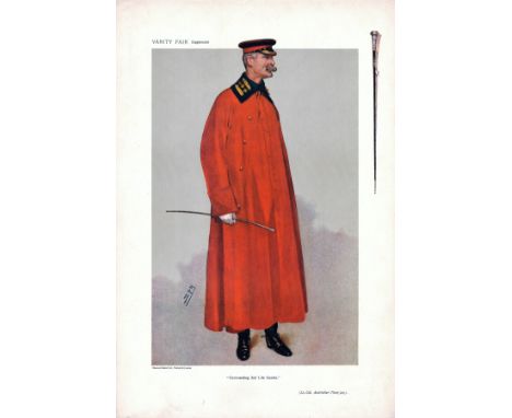 2X Army Vanity Fair prints Lt Colonel Anstruther Thomson Commanding 2nd Life Guards and Colonel Calley 1ST Life Guards. Good 