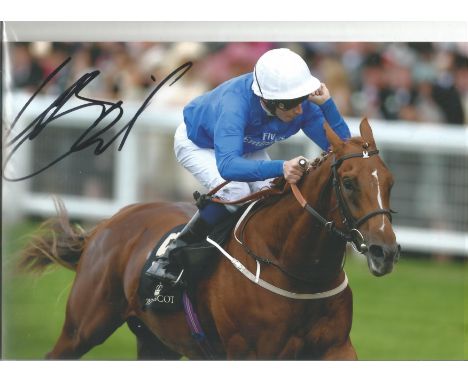 Horse Racing William Buick 8x12 signed colour photo. William Buick (born 22 July 1988) is a Norwegian-born flat jockey who ho