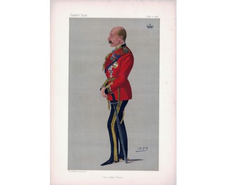 3X Army Vanity Fair prints Our Soldier Prince dated 02. 08. 1890 Aldershot Cavalry dated 22. 07. 1897 and Modern Strategy dat