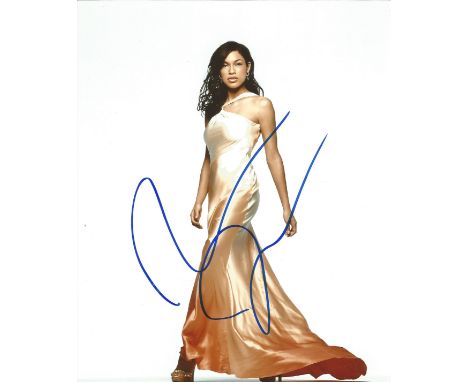 Rosario Dawson signed 10 x 8 colour Photoshoot Portrait Photo, from in person collection autographed at Trance London Premier