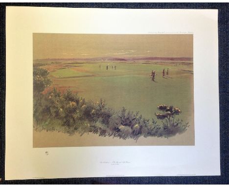 Golf Print 30x24 approx titled St Andrews The 5th and 13th Greens by the artist Cecil Aldin limited edition 118/500. Good Con