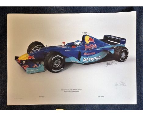 Motor Racing Red Bull Sauber Petronas C19 2000 F1 World Championship colour print signed in pencil by the artist. Good Condit