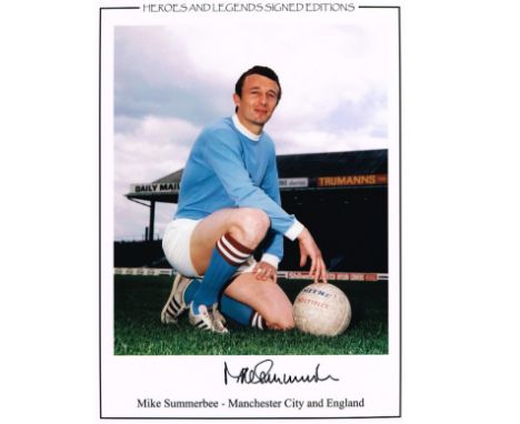 Mike Summerbee autographed large photo. High quality 16x12 photograph signed by Manchester City and England legend Mike Summe