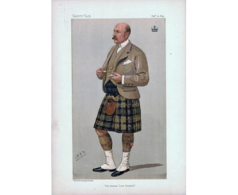 Bredalbane The Queen's Lord Steward Vanity Fair print. Dated 13. 09. 1905. Good Condition. We combine postage on multiple win