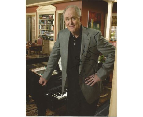 John Lithgow signed 10 x 8 colour Photoshoot Portrait Photo, from in person collection autographed at Theatre London 2012. Go