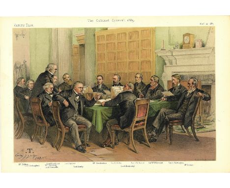 The Gladstone Cabinet The Cabinet Council Vanity Fair print. Dated 27. 11. 1883. Good Condition. We combine postage on multip