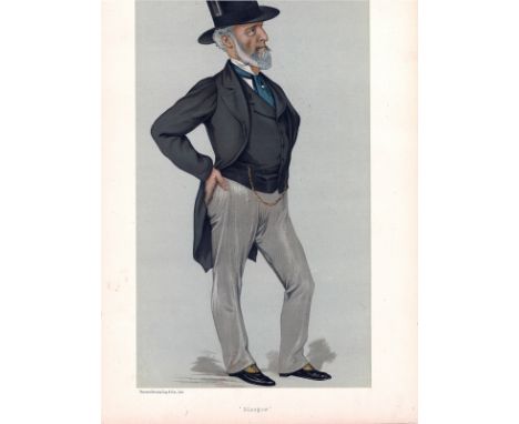 Tennant (Beer) Glasgow Vanity Fair print . Dated 09. 09. 1883. Good Condition. We combine postage on multiple winning lots an