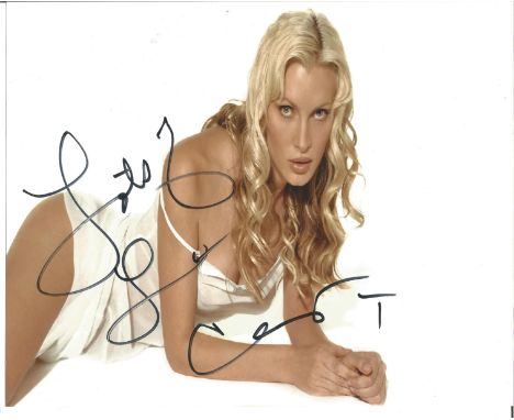 Caprice Bourret signed 10 x 8 colour Model Photoshoot Landscape Photo, from in person collection autographed at London TV Stu