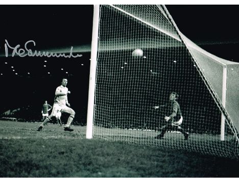 Mike Summerbee autographed football photo. High quality black and white 16x12 inch photograph autographed by former Mancheste