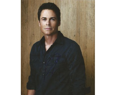 Rob Lowe signed 10 x 8 colour Photoshoot Portrait Photo, from in person collection autographed at BBC Radio London 2011. Good