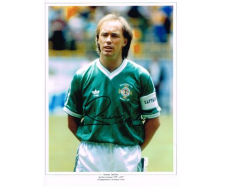 Sammy McIlroy autographed large photo. High quality 16x12 photograph signed by Northern Ireland football legend Sammy McIlroy