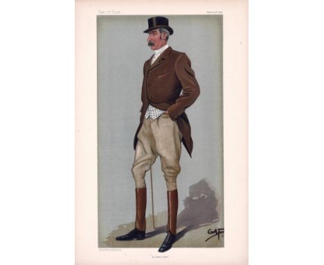 Captain Beatty A Hard Rider Vanity Fair Print. Dated 31. 03. 1898. Good Condition. We combine postage on multiple winning lot