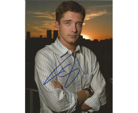 Topher Grace signed 10 x 8 colour Photoshoot Portrait Photo, from in person collection autographed at New York 2014. Good Con