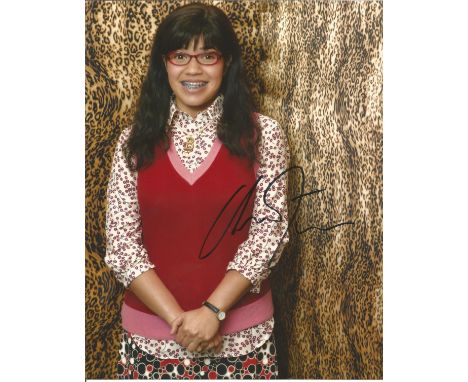America Ferrara signed 10 x 8 colour Ugly Betty Portrait Photo, from in person collection autographed at Theatre London 2011.