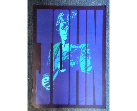 John Lennon print 32x18 approx by the artist Peter Marsh. Good Condition. We combine postage on multiple winning lots and can