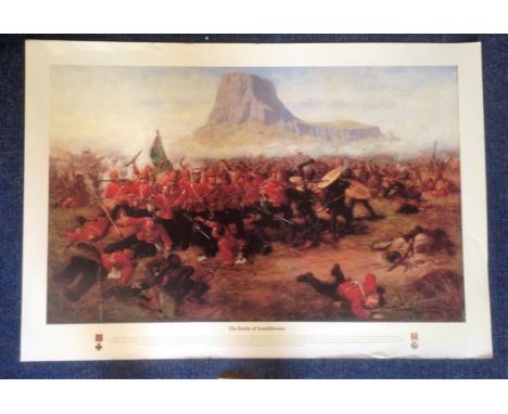 Historical military Print The Battle of Isandhlwana 34x25 approx picturing on of the British Army worst defeats during the Vi