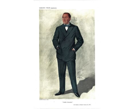 Sir Edward Carson Dublin University Vanity Fair Print. Dated 08. 02. 1911. Good Condition. We combine postage on multiple win