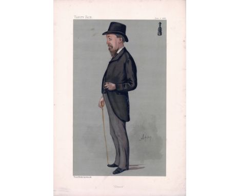 Blackburne Chess Vanity Fair print. Dated 02. 06. 1888. Good Condition. We combine postage on multiple winning lots and can s