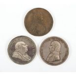 drei Medaillen Preussen, Silber, Bronze, E.18.Jh.