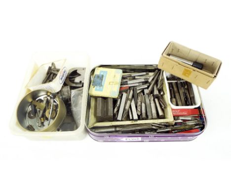 Quantity of various lathe fittings, to include end tools, drill bits etc