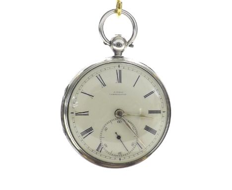 English silver fusee lever pocket watch with rare Patent compensation balance, London 1836, signed T. Cox-Savory, 47 Cornhill