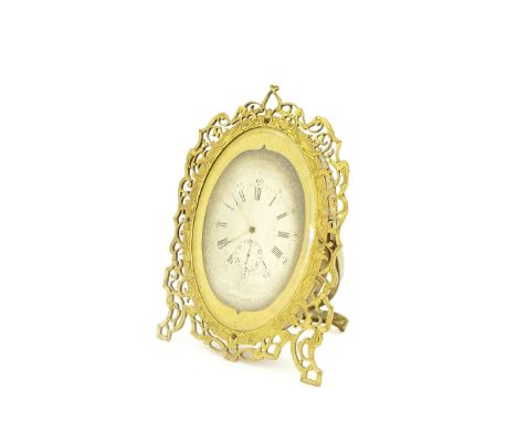 Irish strut clock in the manner of Thomas Cole, signed Brunker, Dublin to the back of the stand, the engraved silvered dial w