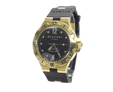 (6 543610-1-A) Bulgari Diagono Professional Automatic Chronometer 18k gentleman's wristwatch, ref. SD40 G, no. D 0509, black 