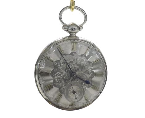 English silver fusee lever pocket watch, London 1842, unsigned movement with Massey III escapement, no. 1049, good engraved a