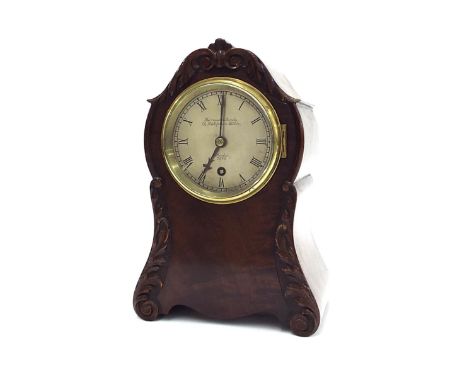 English mahogany single fusee bracket clock, the 3.5" silvered dial signed Barraud & Lunds, 12 Bishopsgate, London, no. 7868,