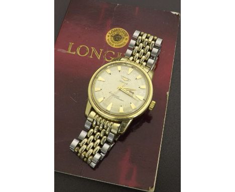 Longines Conquest Calendar automatic gold plated and stainless steel gentleman's bracelet watch, circa 1972, ref. 5308/R9009,